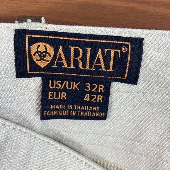 Ariat beige slim leg pants with patchwork detail size 32 - Picture 5 of 10